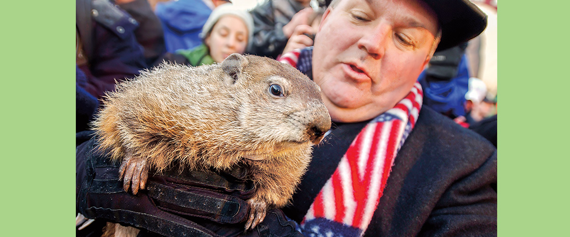 Image of mayor holding groundhog